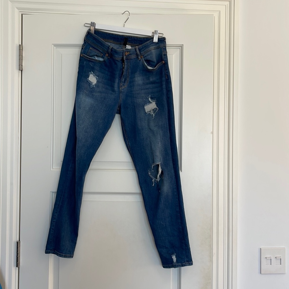 H&M boyfriend distressed jeans